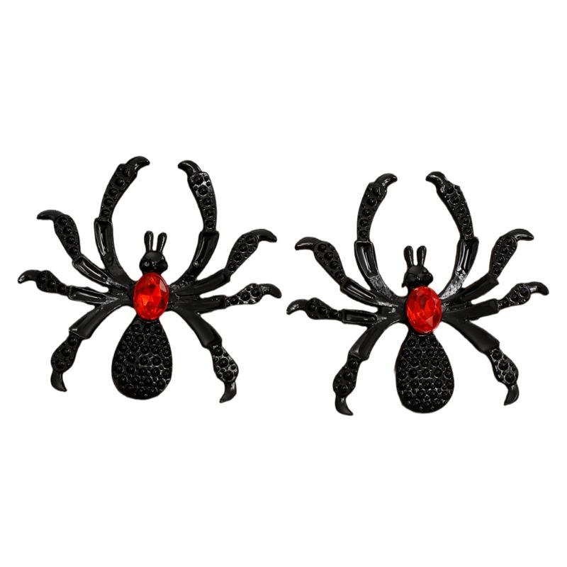 

Meier Gothic dark punk statement halloween diamond spider necklace, bracelet, and ring set