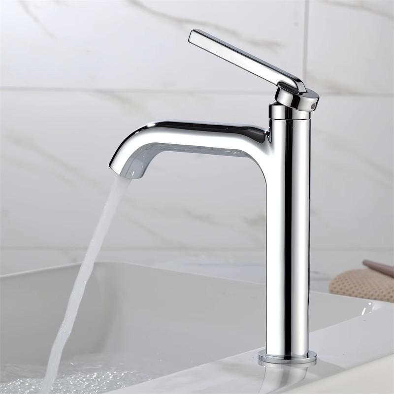 Tuqiu New Basin Faucet Black Chrome Basin Faucet Cold And Hot Brass Mixer Sink Tap Single Lever Deck Mounted Water Tap