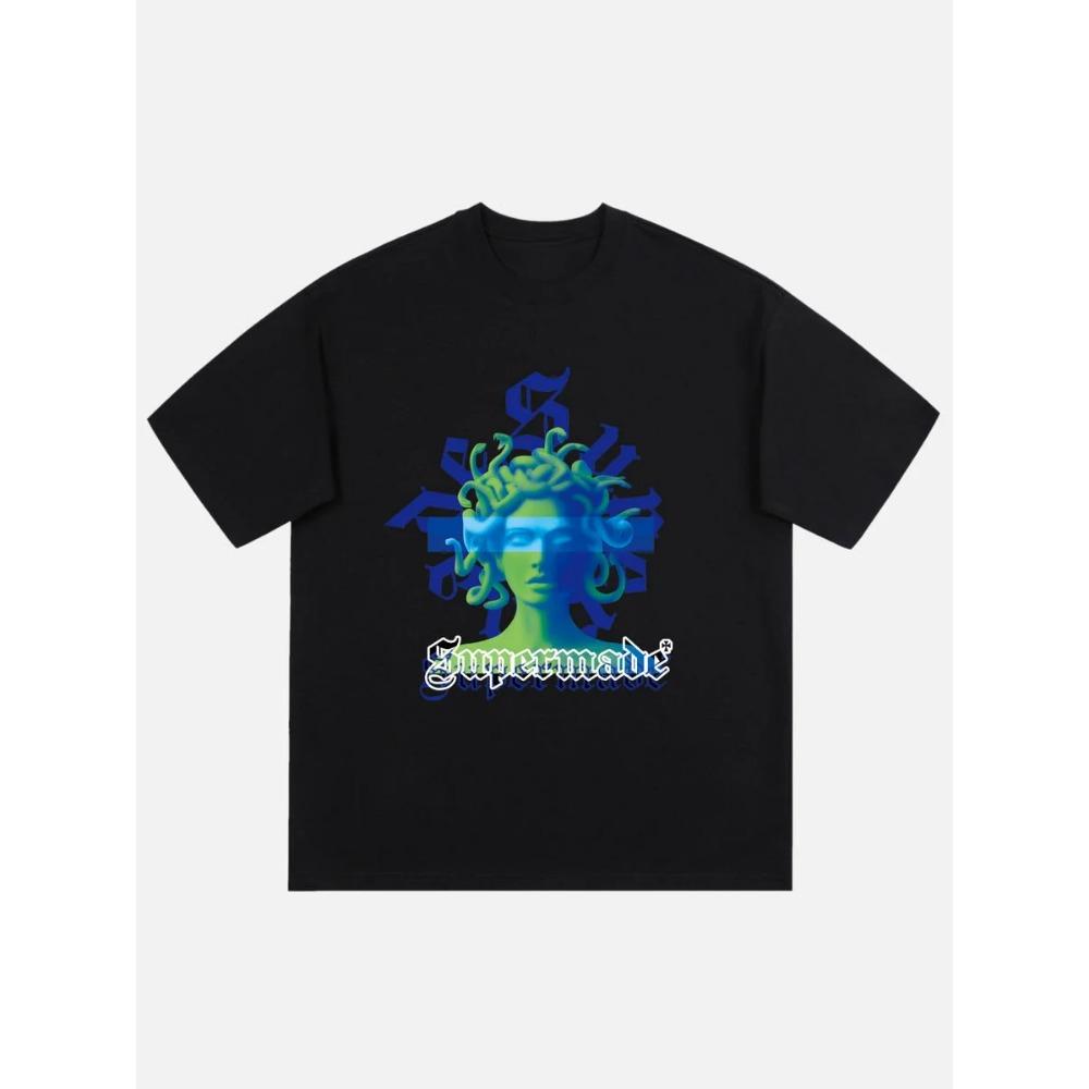 Medusa Vintage Graphic Cotton T-shirt Unisex Women Men Print Summer Fashion Big Size Top Casual Short Sleeve Classic Tee