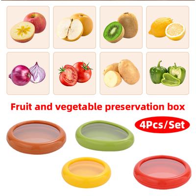 4Pcs Kitchen Storage Box Fruit Vegetable Container Fresh Box Avocado Tomato Lemon Onion Fresh-Keeping Crisper Kitchen Gadgets