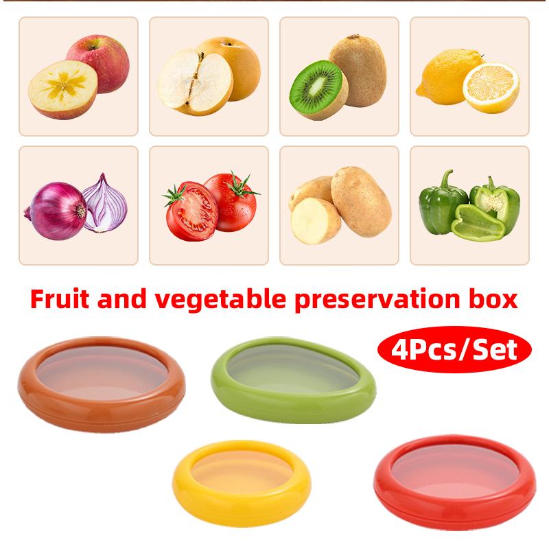 4Pcs Kitchen Storage Box Fruit Vegetable Container Fresh Box Avocado Tomato Lemon Onion Fresh-Keeping Crisper Kitchen Gadgets
