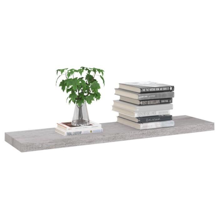 VidaXL Étagères murales flottantes 2 pcs Gris béton 90x23,5x3,8cm MDF