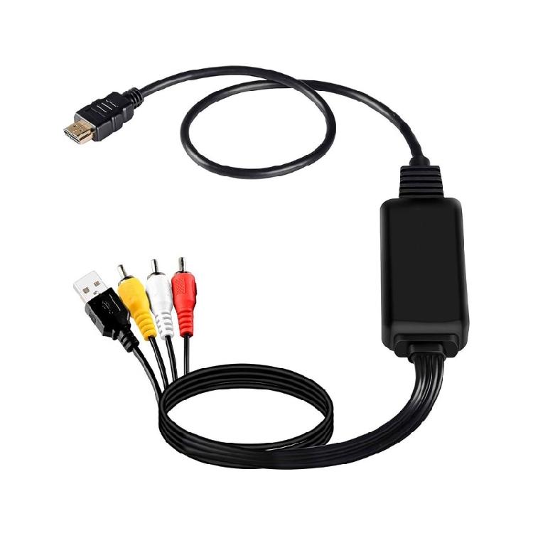 Advanced Hdmis To Avs Converter Cable 1080P Resolution USB Power Supply For Video Players Audios Video Synchronization
