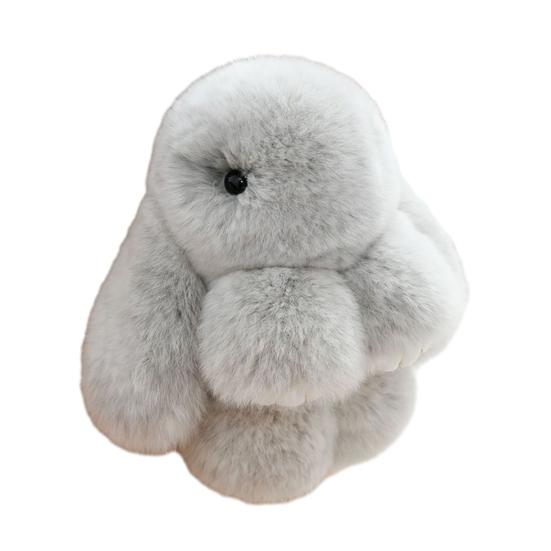Frosted Bunny Plush Keychain 15cm Soft Faux Rabbit Fur Pendant for Bags Keys Cute Standing Stuffed Animal Adorable Birthday Gift for Girls Rabbit