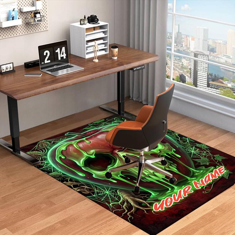 1PC Custom Name Poison Apple Horror Theme Floor Mat Ideal for Living Room, Game Rooms, Office, Bedroom,Floor Mat Playful Design200