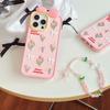 For iPhone 15 Pro Max Silicone Case Cute 3D Tulip Design Shockproof Phone Back Cover with Lanyard
