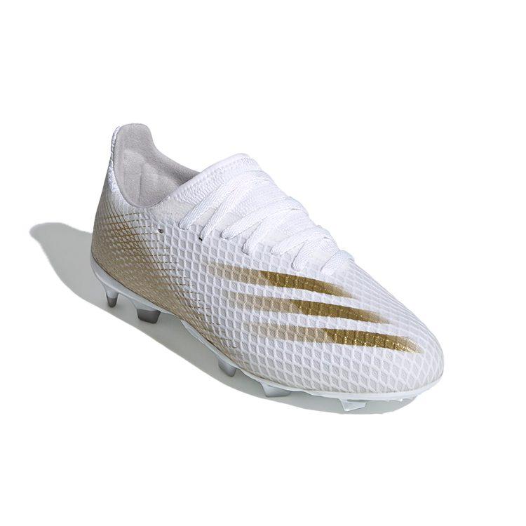 adidas X Ghosted 3 FG Bílá Metalická Zlatá Melange Dětské EG8210