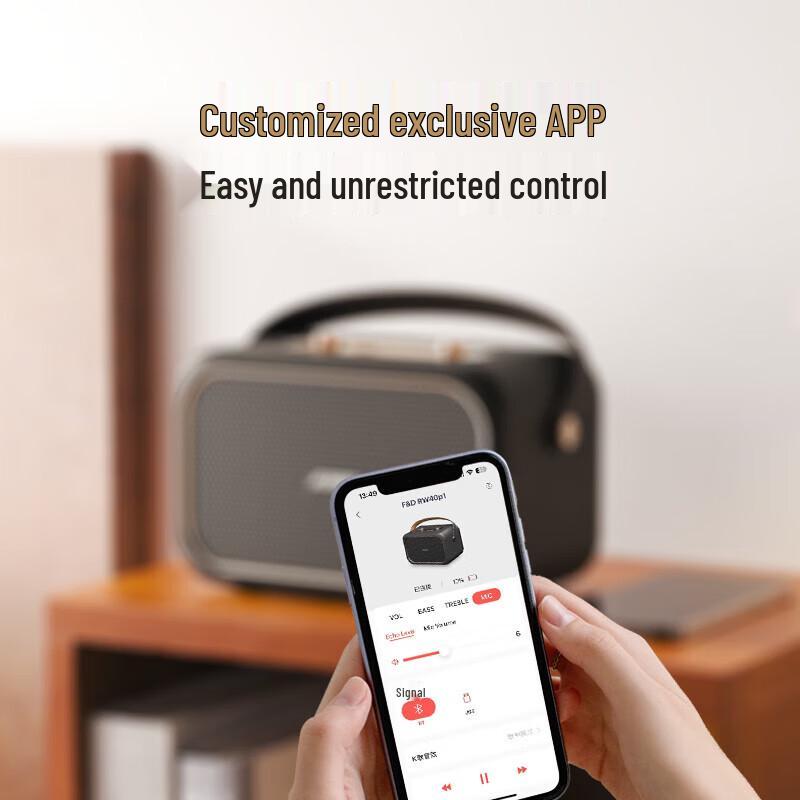 F&D RW40 Portable Bluetooth Speaker with Dual Microphones CN plug (adapter included)