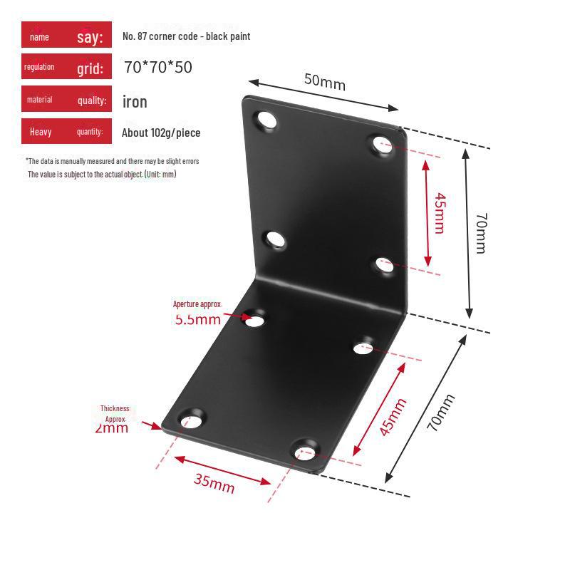 

Посилений L-подібний кутовий кронштейн 90 градусів для підтримки шаф та гардеробів