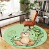 1pc Sloth Yoga Round Chair Mat Area Rug - Non-Slip, Floor Mat for Office, Bedroom, and Indoor Decor C1118072