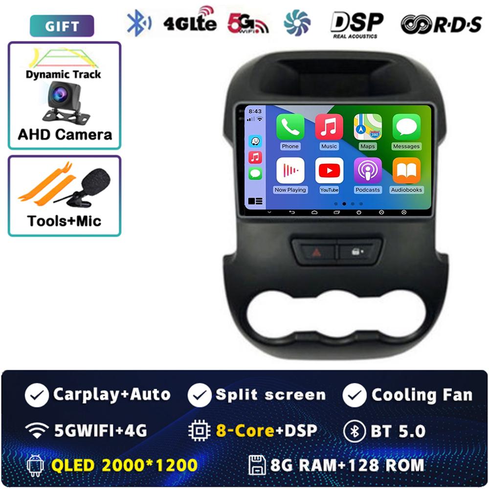 Android 14 Carplay Car Radio For Ford RANGER F-250 2011 - 2014 Multimedia Video Player Navigation GPS Stereo 2Din DVD Head Unit