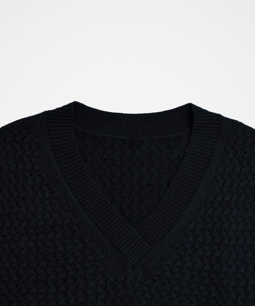 210Edit Herren V-Ausschnitt Strickweste_Zd3Sw007_Nav