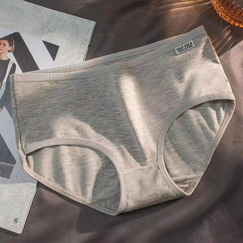 Women's Pure Cotton Low Waist Briefs - Solid Color A001 for Female Students