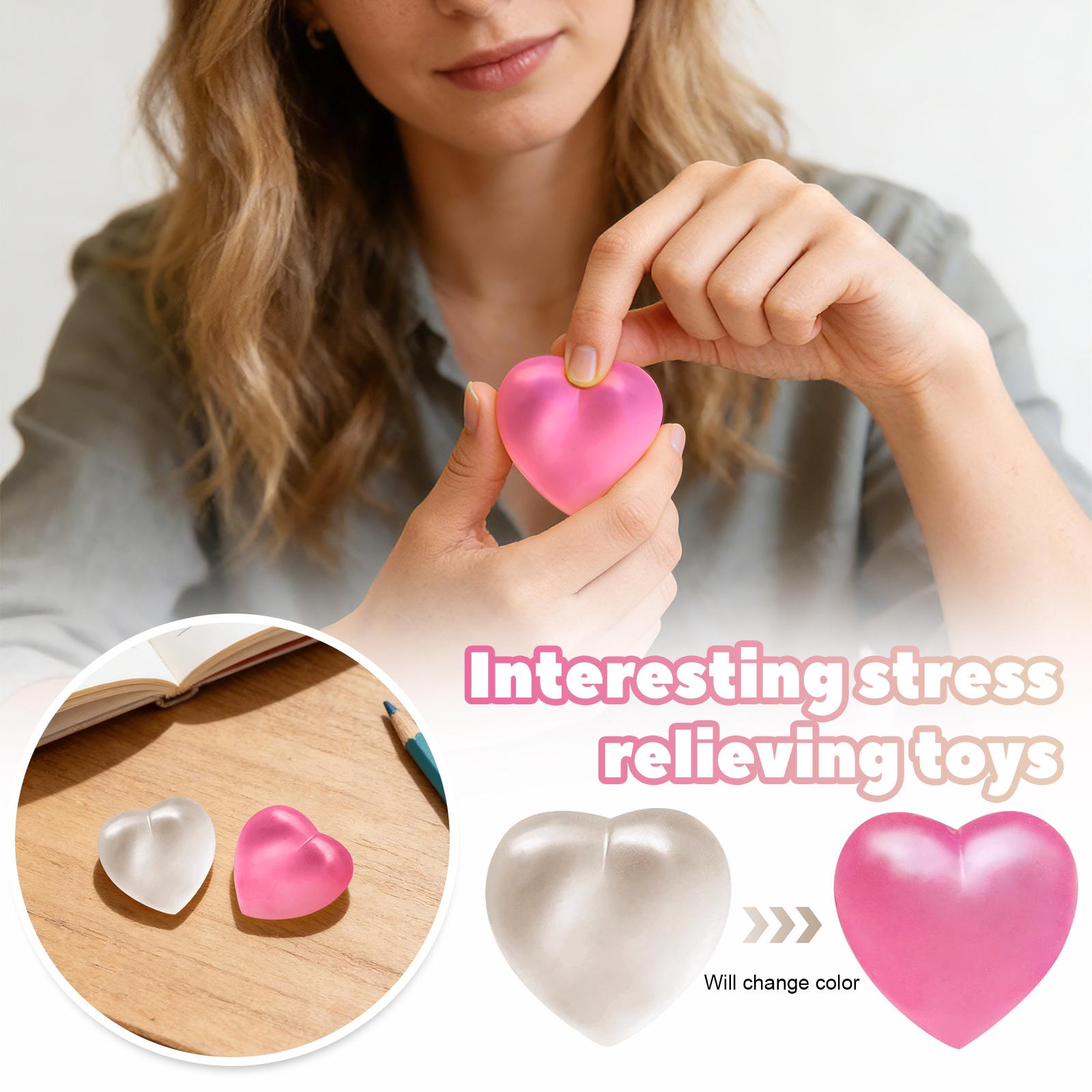 Heart Gel-Filled Stress Ball Ultra- Toy For Stress Relief & Focus Anxiety Ball For Adults Teens Sensory Toy One Size