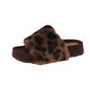 Fairy Wind Leopard Print Fluffy Slippers Female Outer Wear 2025 Autumn New Plush Air-conditioned Room Lazy One-word Cotton Mop