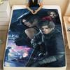 1PC Resident Evil Patterned Flannel Blanket Suitable For All Seasons For Home Decor Warmth And Comfort Gifts Holiday Present