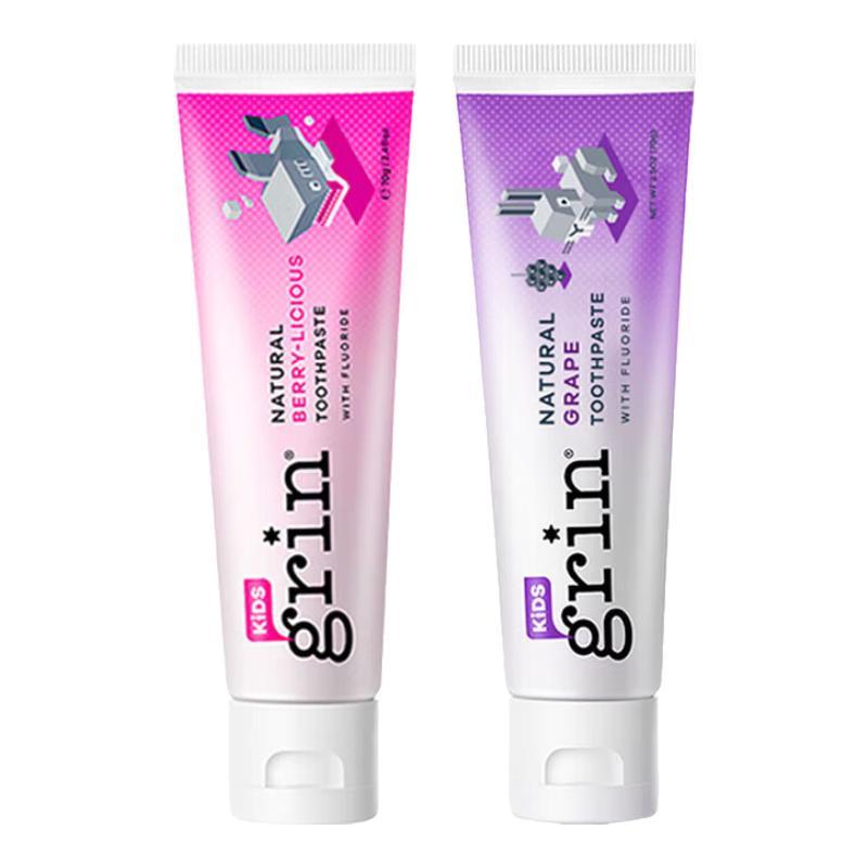 

Grin Kids Fluoride Toothpaste 1-6 Years - Berry & Grape Combo