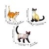 Cat Figurines 3 Pieces Realistic Animal Model Kitten Desk Ornament for Kids Halloween Christmas Birthday Living Room Bedroom
