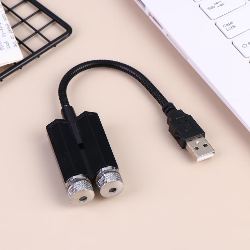 Car Roof Star Light Mini Led Atmosphere Lamp Auto Interior Star Night Projector Usb Plug And Play Ceiling Decorative Lamp Red
