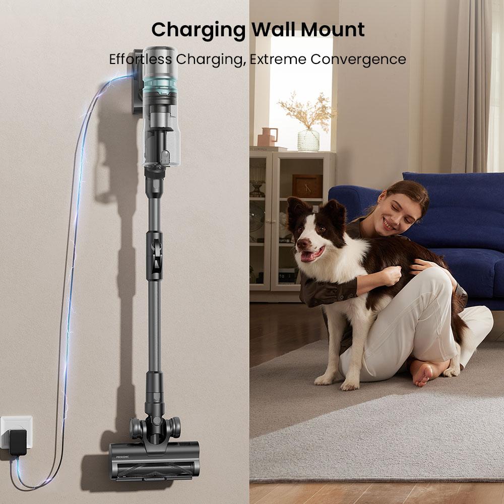 Proscenic P16 Cordless Stick Vacuum Cleaner, 50kPa Suction, 55mins Runtime, 180° Bendable Wand