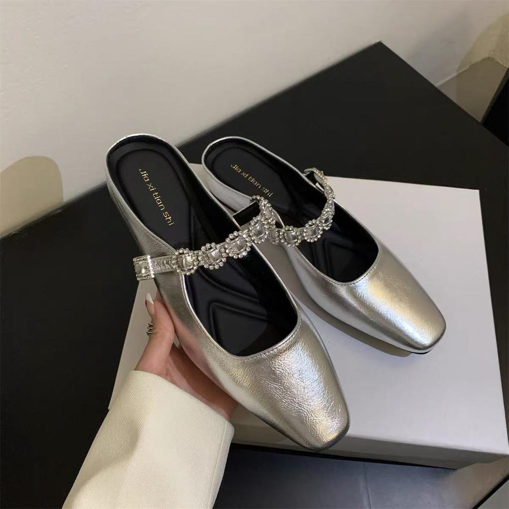 In Summer, Increase the Height of the New Half Slippers 2025 Muller Shoes French Lazy Shoes Bag Head Single Shoes Slippers Women's Summer Wear