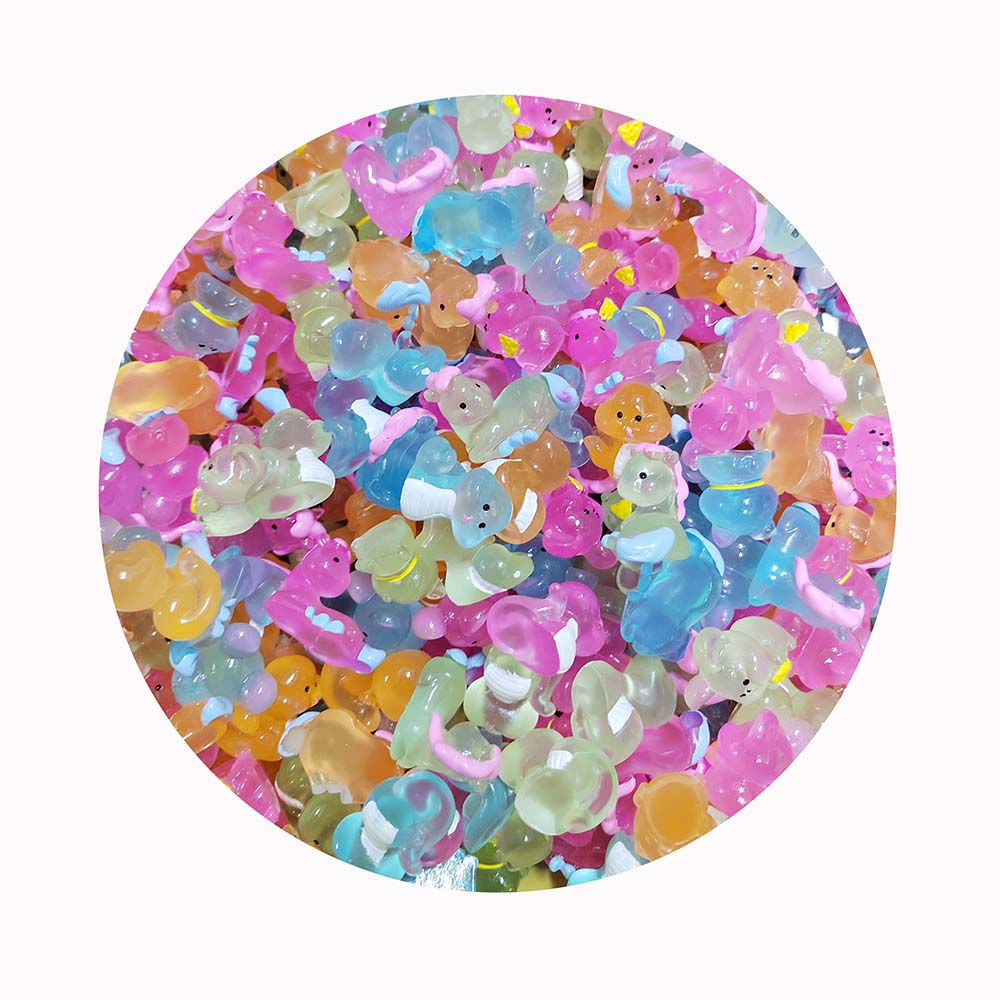 Kawaii Resin Luminous Cartoon Chinese Zodiac Signs Miniatures Figurines Colorful DIY DIY Garden Doll House Accessories