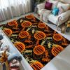 Home Relaxation Cozy Crystal Velvet Area Mat with Pumpkin & Leaf Design - Durable, Comfortable Floor Mat for Living Room