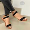 Large Size Women Ankle Wrap Ladies Outside Buckle Sandals