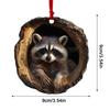 2026 Animal Christmas Ornaments 2D Cute Acrylic Raccoon Cat Owl Squirrel Animal Pendant for Christmas Tree Decoration