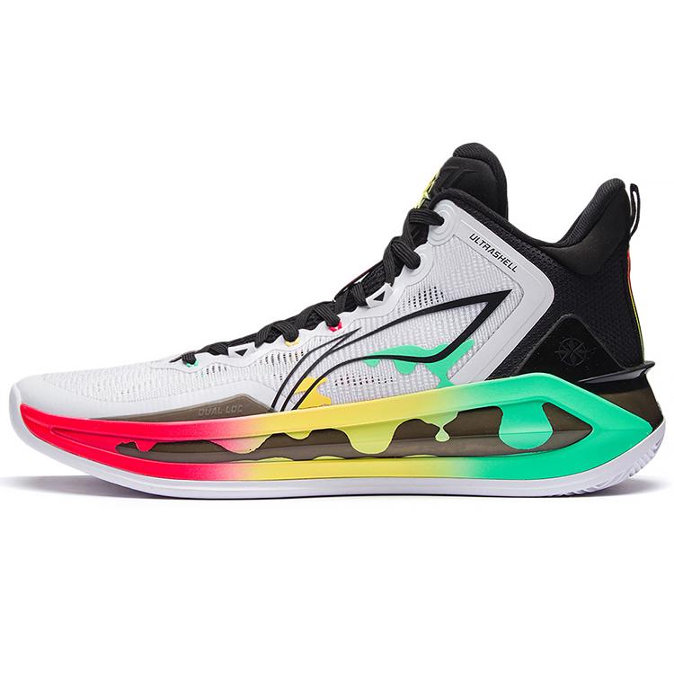 

Li Ning Liren 3 Basketball Shoes Men s High top White/Black/Red/Yellow/Green ABAS091-1 41