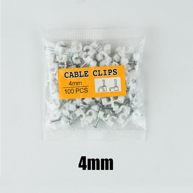 100 peças de clipes redondos para cabos de 4 mm, 6 mm, 8 mm e 10 mm para gerenciamento de cabos RG6 CAT6 RJ45, suporte para abraçadeiras de fios elétricos, clipes circulares para cabos