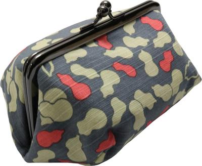 Kyosuke Made In Japan Cosmetic Pouch with Makeup 8 X X 12 Gray Gourd-Shaped Clasp, Pouch, 15.5 Cm, Cotton,