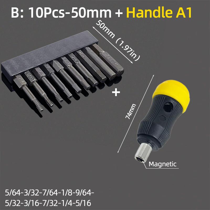Imperial 50mm Hex Head Allen Wrench Screwdriver Bits Magnetic 5/64-5/16 Screw Driver Drill Bit Set Ratchet Wrench Hand Tools