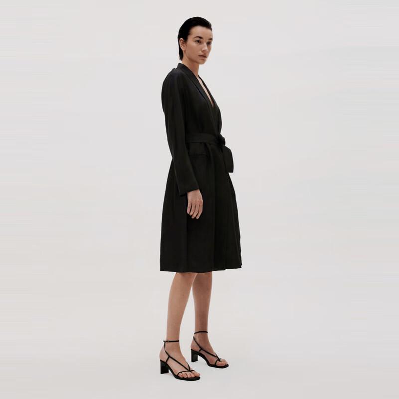 

LESS 2023 Spring Elegant Long Sleeve Silk Dress L