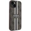 Étui pour iPhone 14 Guess 4G Rayures Imprimées MagSafe Marron