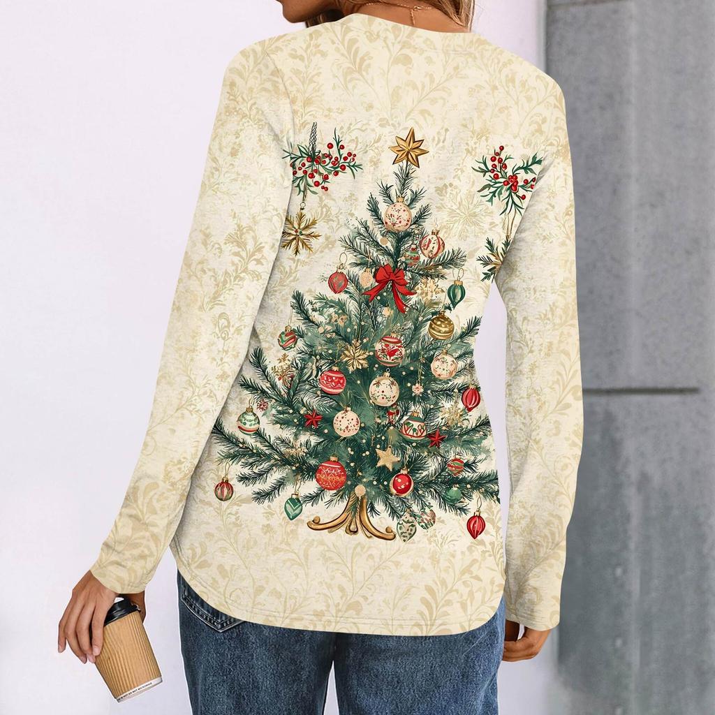 Women's Printed Long Sleeve Shirts Elegant Casual Tops Trendy Shirts Tops