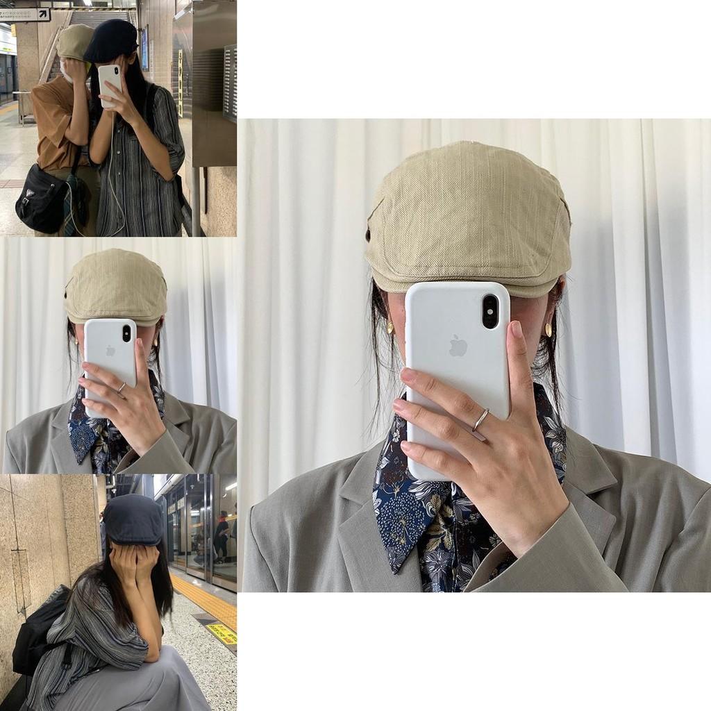 Casual Womens Chic Beret Hat Cotton Satin Vintage Style For All Seasons Black In