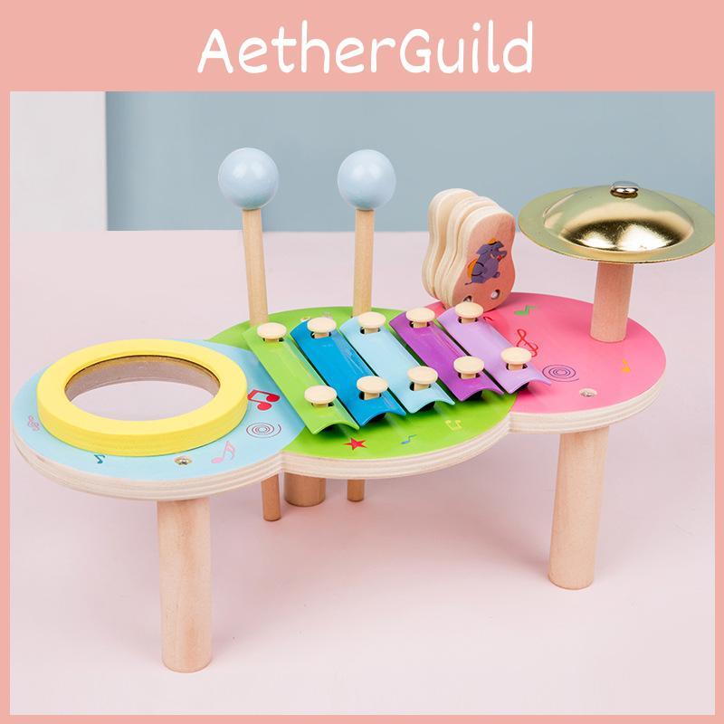 High-quality Wooden Children's Educational Multifunctional Music Table Cognitive Rhythm Enlightenment Toy Set