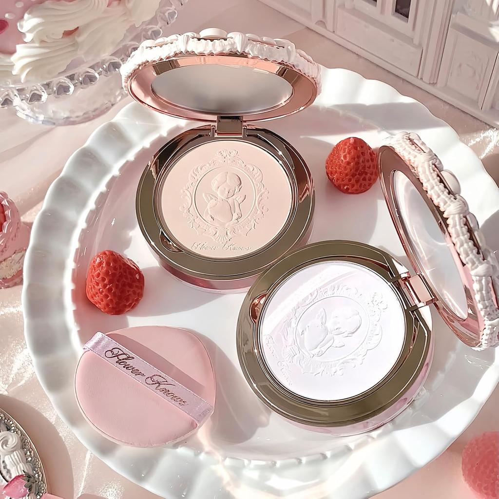 Flower knows Strawberry Cupid series Pressed Powder Matte Soft Focus Oil Control Holding Powder