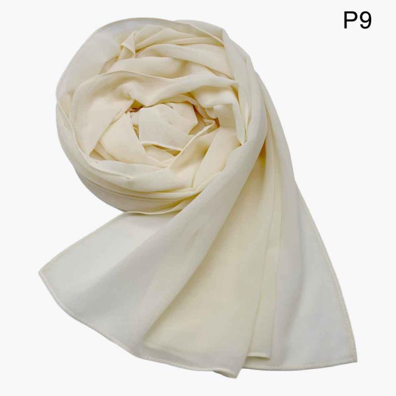 Ramadan Muslim Chiffon Hijabs For Woman Plain Color Headscarf Long Shawl Scarf Thin Breathable Sunscreen Head Wrap Hijabs Scarf
