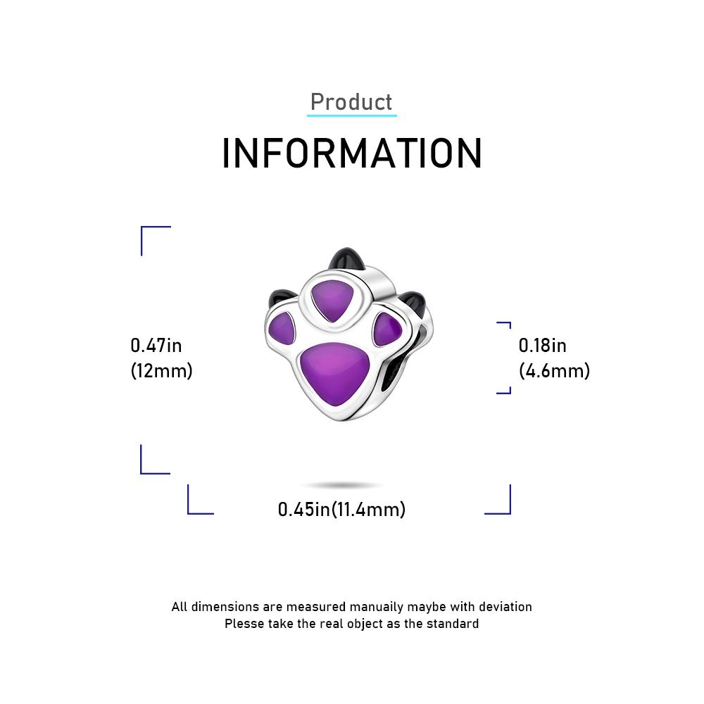 Charms Plata Cute Dinosaur Paw Print Gifts Copper Plated For Charms Copper Plated Original Bracelet For Jewelry Making