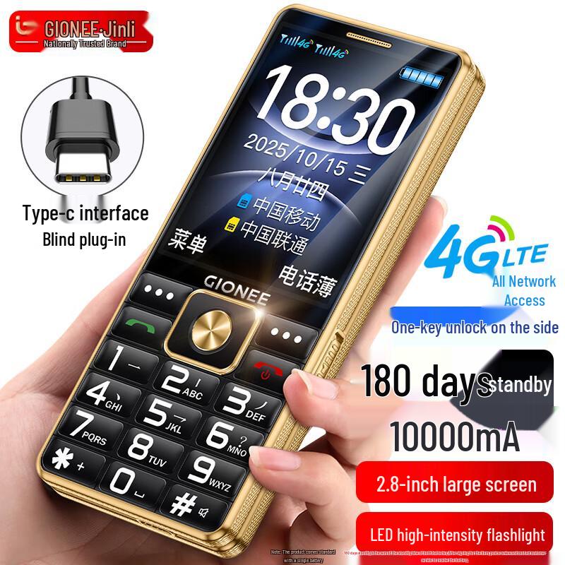 Gionee S5000 4G Telefono Cellulare Funzionale per Anziani (Versione NC)