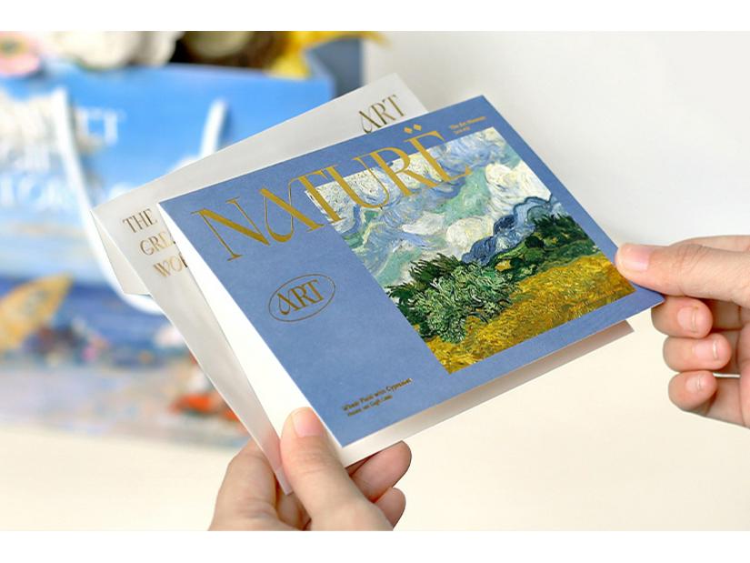Retro Oil Painting Foldable Greeting Card & Envelope Set - Art Sketchbook Edition