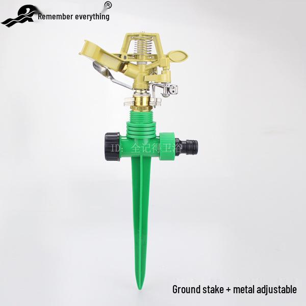 Dual-Use Ground Stake Rotating Sprinkler Head for Lawn Watering