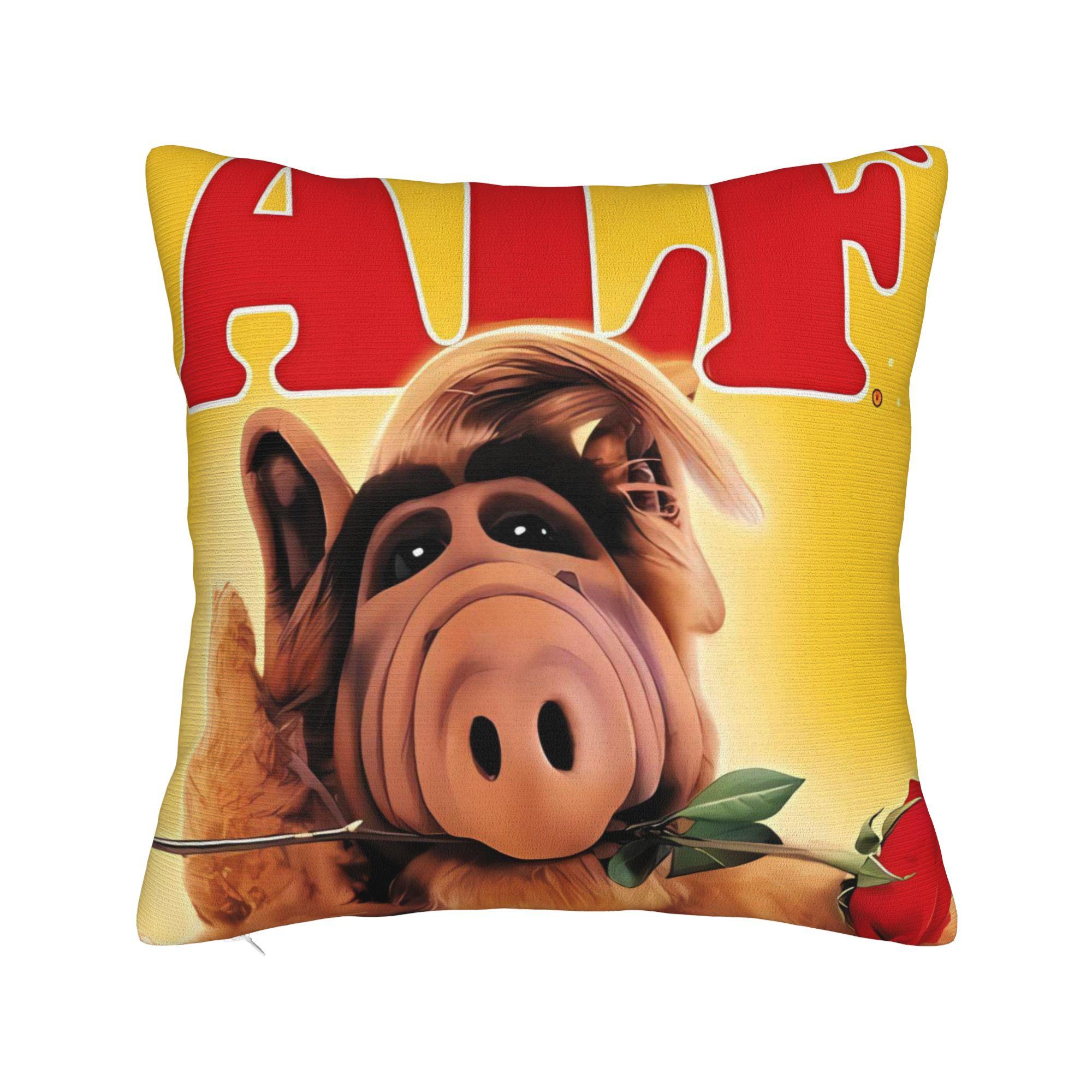 

TV Series ALF Pillow Case Comfy Pillow Cover For Sofa Couch Bed Living Room Funny Cushion Cover 12x12Inch
