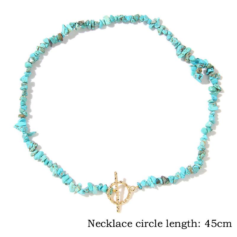 Bohemian Natural Stone Bead Choker Necklace Handmade Irregular Ladies Gemstones Beaded Jewelry Collar Party Friend Gift Femme