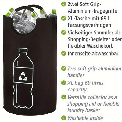 Extra Large 18.2 Gallon Polyester Bottle Bin - Multi-Functional Laundry Basket and Kitchen Organizer, Home Organization Organizer