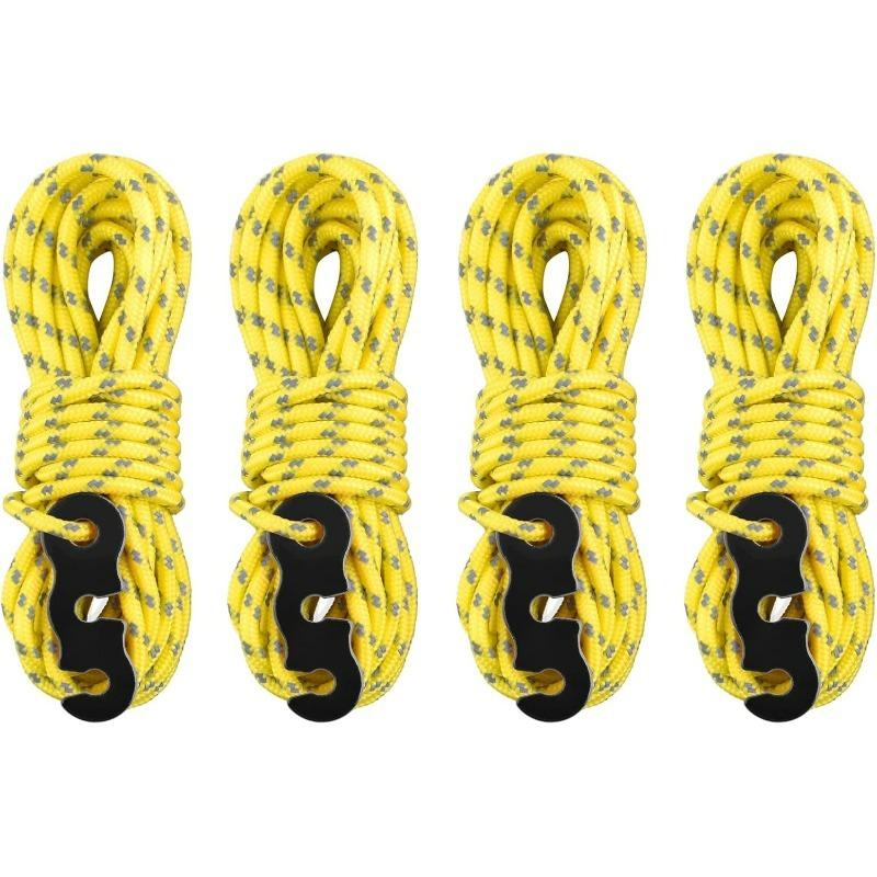 Guy Ropes 3mm Paracord Reflective Cord Guyline Nylon Rope with Tensioners for Outdoor Camping Hiking Awning Tent