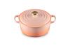 Le Creuset Guss-Emaille-Topf Signature Cocotte Ronde 22 cm, Peche, Gas-IH-Ofen, kompatibel mit japanischem [autorisiertes Produkt]