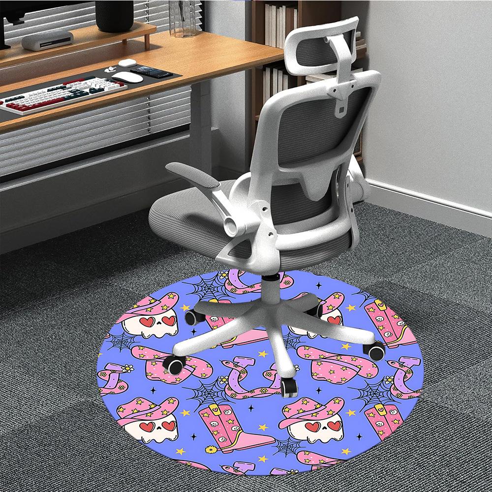 1pc Cowboy Halloween Office Round Area Rug, Under Office Chairs Bedroom Living Room Home Decor, Room Deco